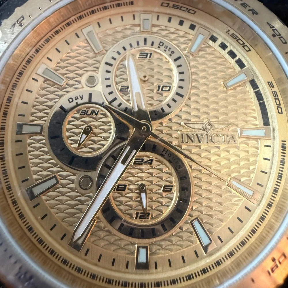 Invicta Aviator Mens Watch 50106 Gold Tone Stainless Steel Japan Movement New